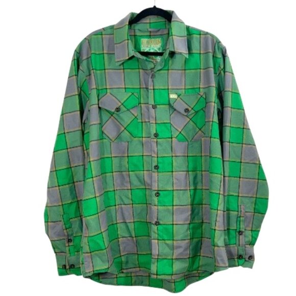 Dixxon Flannel Co. The Auld Pub LS Button Shirt Green XL Pre-Loved - Picture 1 of 4